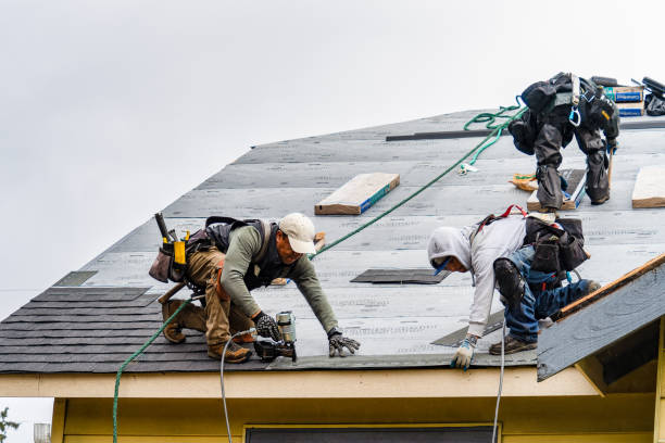 Professional Gutter Installation technician working in Columbia, PA